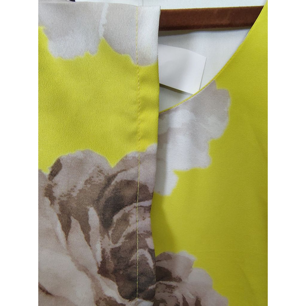 eShakti Custom Yellow Floral Swing Dress | Pockets | Lined | Plus Size - Picture 8 of 11